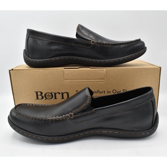 Born Mens Size‎ 8.5 Caleb Black Full Grain Leather Slip On Loafers Shoes main image 7